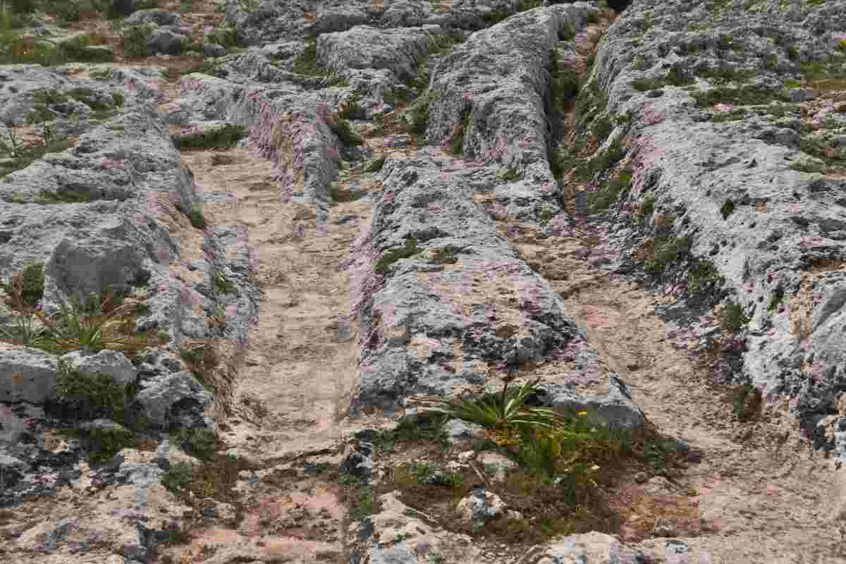 dettagli di cart ruts a Malta