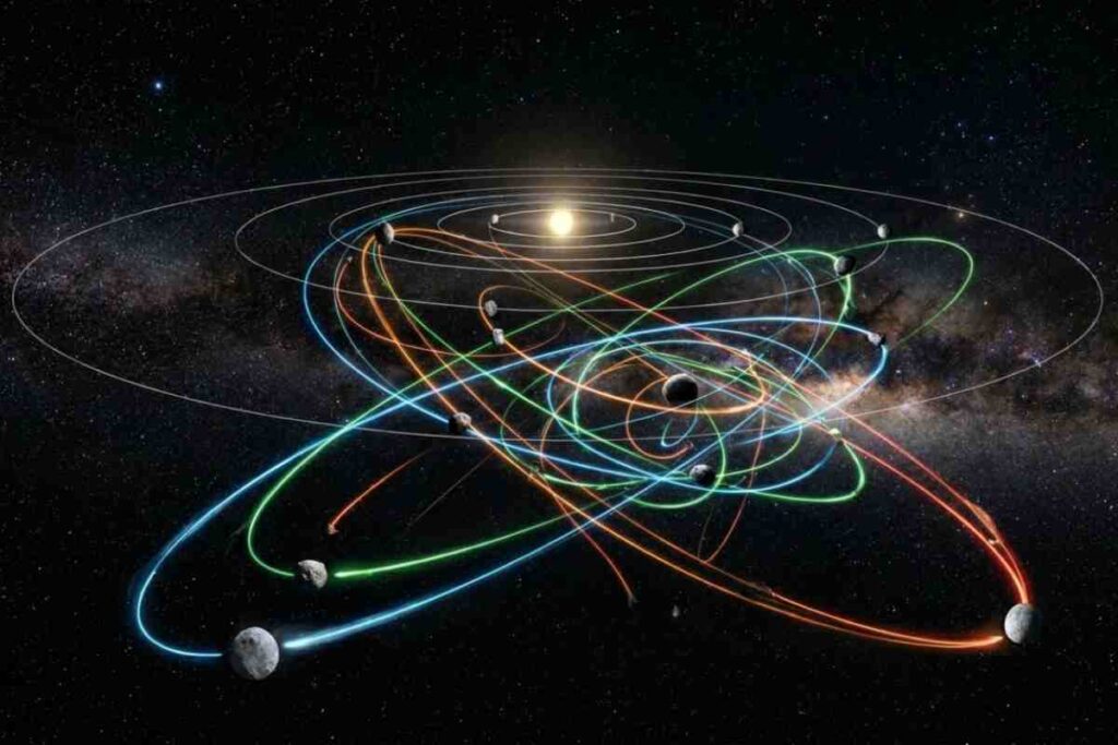 rappresentazione grafica di orbite ai margini del sistema solare