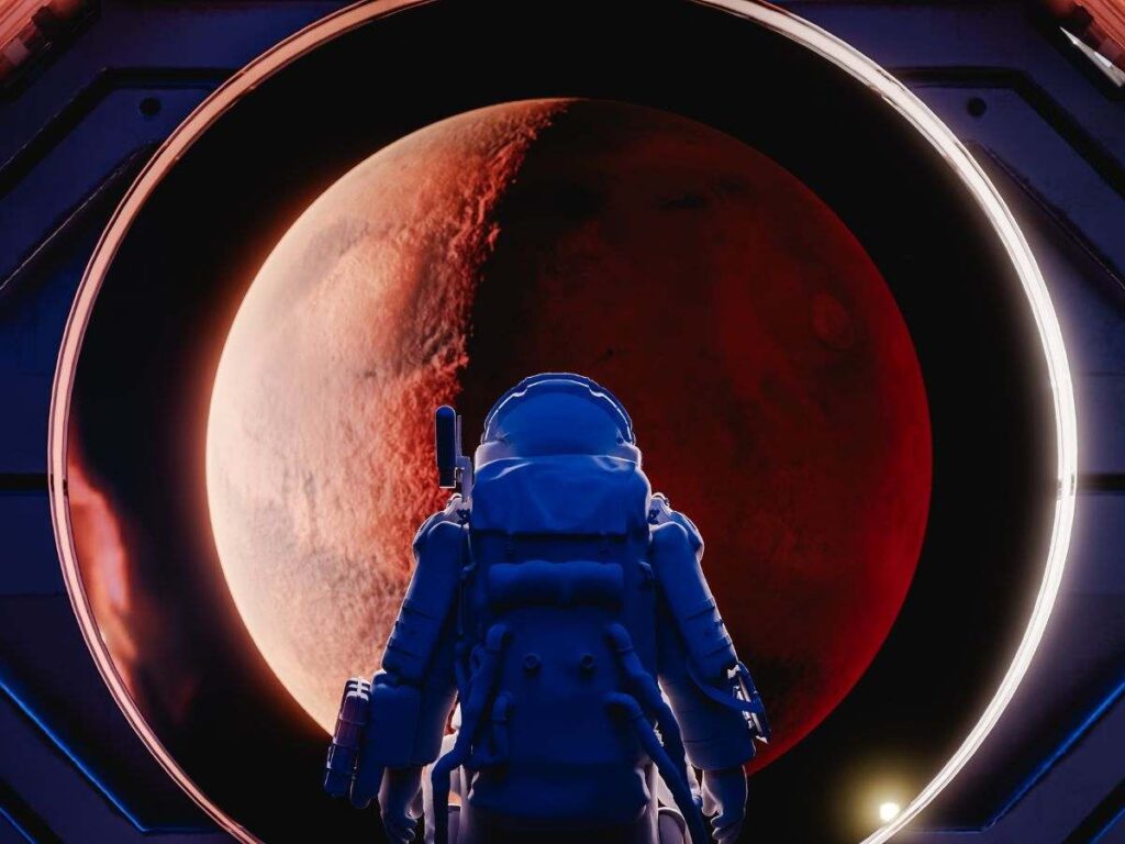 astronauta guarda la luna